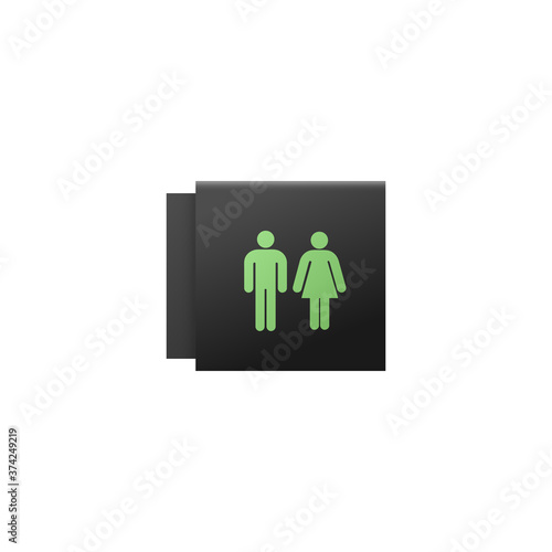 A sign with silhouettes of a man and a woman - realistic vector illustration.