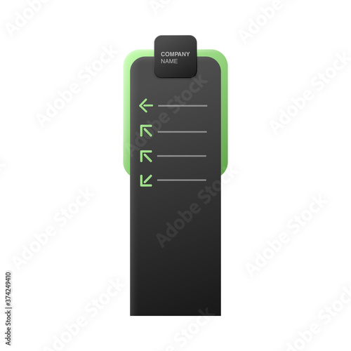 Vector illustration of a mockup for digital signage isolated on white background