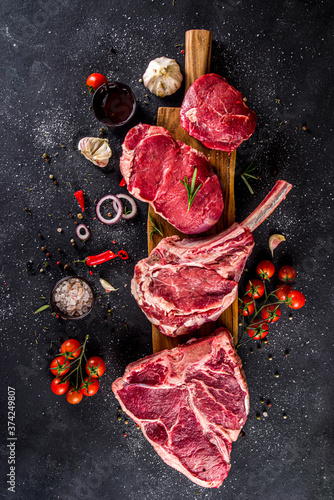 Obraz na płótnie Set of meat steaks