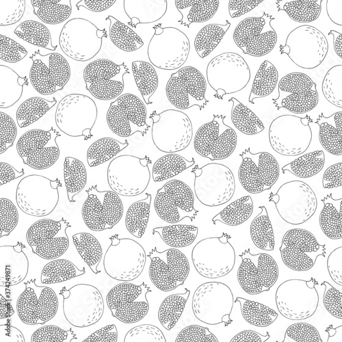 color book Wallpaper seamless pattern fruit pomegranate
