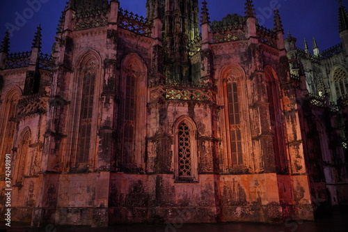 Monastery of Batalha at night. Portugal. UNESCO World Heriatge Site