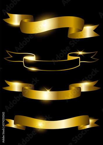 Golden ribbons set