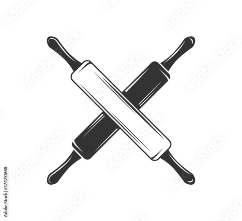 Rolling pin isolated on white background