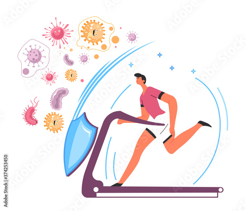 Increasing defensive function of body by training in gym