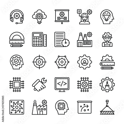 Engineering Line Vector Icons 