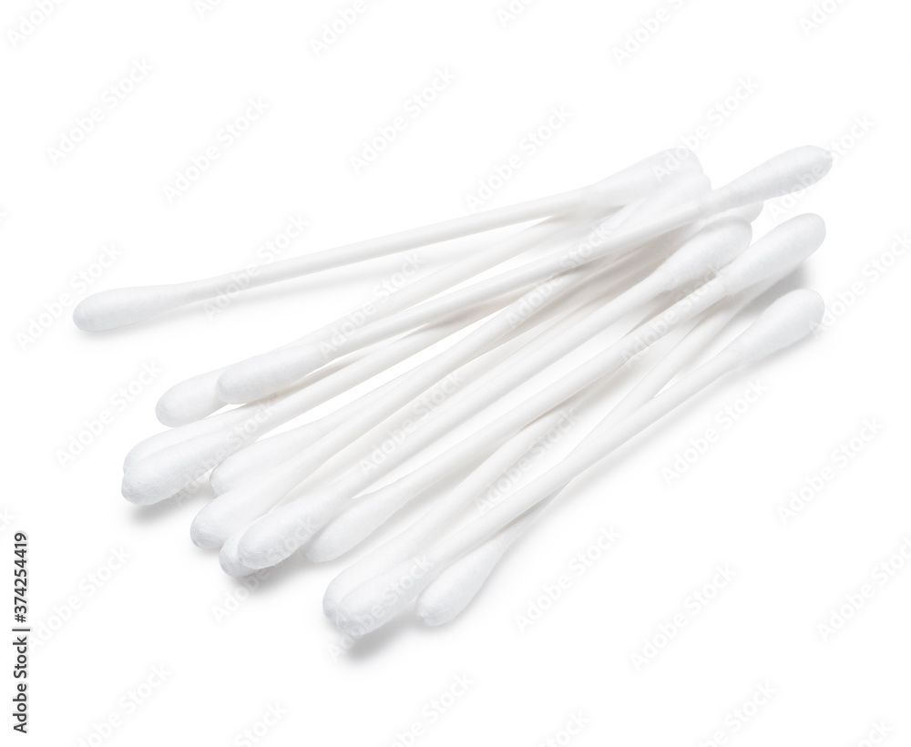 Cotton swabs on a white background Cotton swabs on a white background