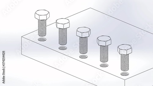 3d model bolt and base