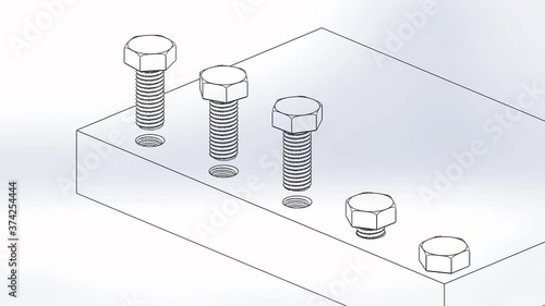 3d model of a base and bolt