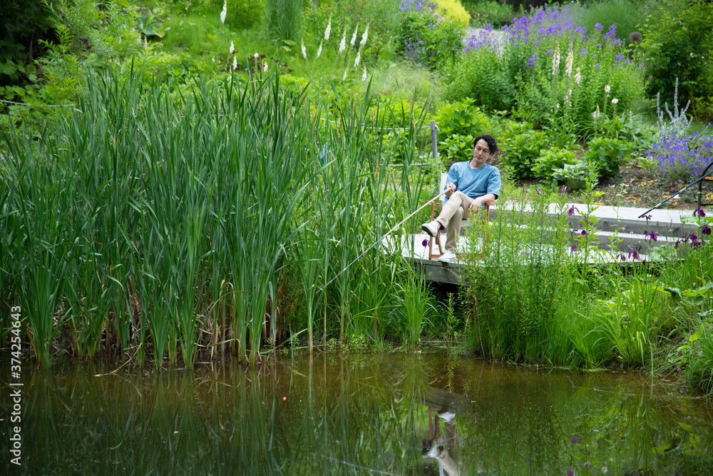 Mature Man Enjoying Fishing