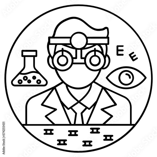 
A design of professional doctor icon, optician vector 
