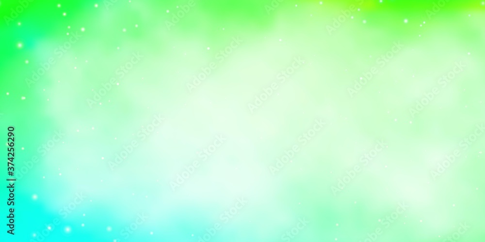 Light Green vector background with colorful stars. Decorative illustration with stars on abstract template. Pattern for websites, landing pages.