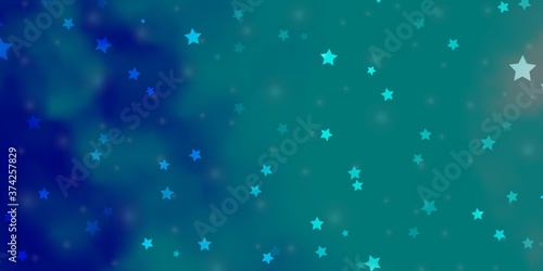 Light BLUE vector template with neon stars. Colorful illustration in abstract style with gradient stars. Pattern for wrapping gifts.