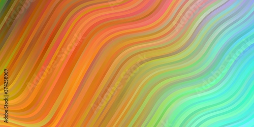 Light Multicolor vector pattern with curves. Bright sample with colorful bent lines, shapes. Pattern for commercials, ads.