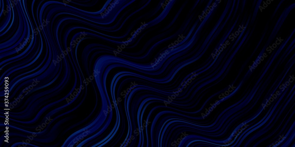 Dark BLUE vector backdrop with bent lines. Bright sample with colorful bent lines, shapes. Pattern for websites, landing pages.