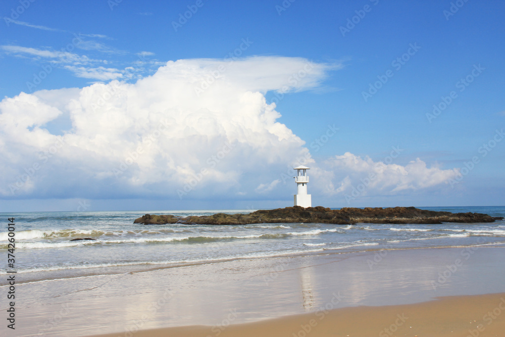 lighthouse on khao lak beach Phang nga Thailand