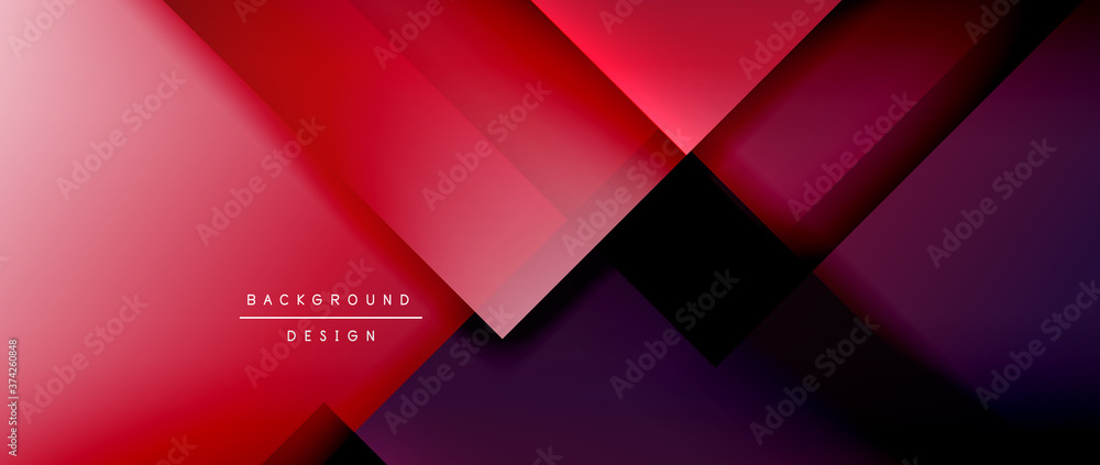 Square shapes composition, fluid gradient geometric abstract background. 3D shadow effects, modern design template