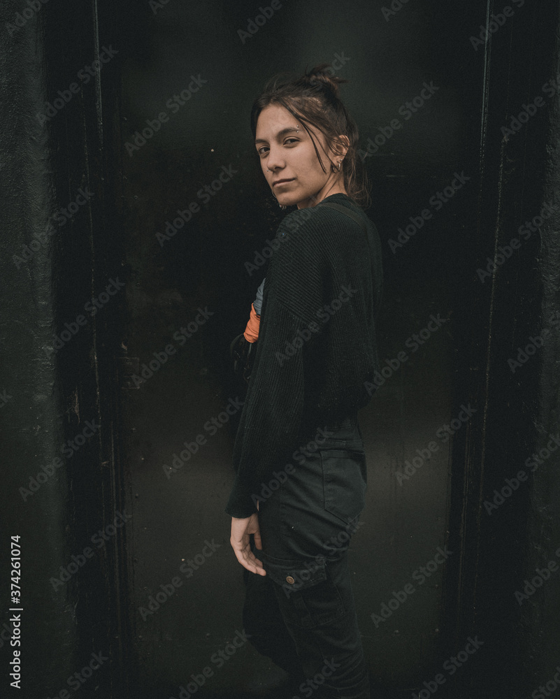 beautiful woman Young looking forward concept of positive progress fashion city street, people advertising campaign social media beautiful woman Young looking forward concept of positive progress fashion city street, people advertising campaign social media