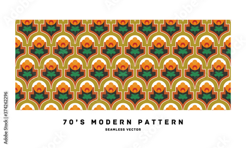 70's retro seamless pattern material vector illustration