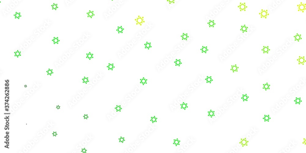 Light green, yellow vector texture with disease symbols. Light green, yellow vector texture with disease symbols.