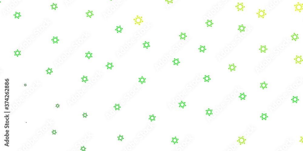 Light green, yellow vector texture with disease symbols.