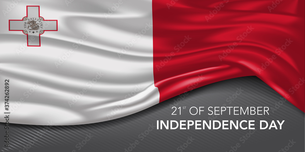Malta happy independence day greeting card, banner with template text vector illustration Malta happy independence day greeting card, banner with template text vector illustration