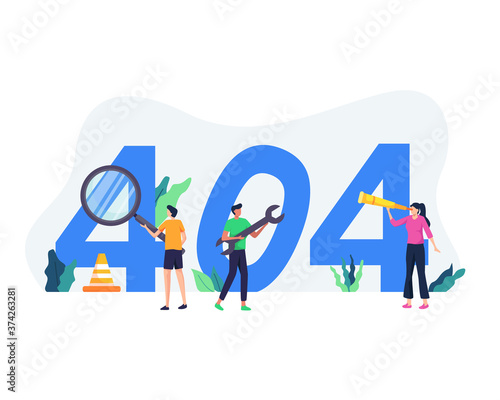 Vector concept illustration of page error 404