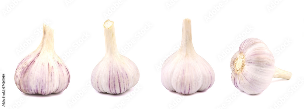 Raw garlic isolated on white background, with clipping path Raw garlic isolated on white background, with clipping path