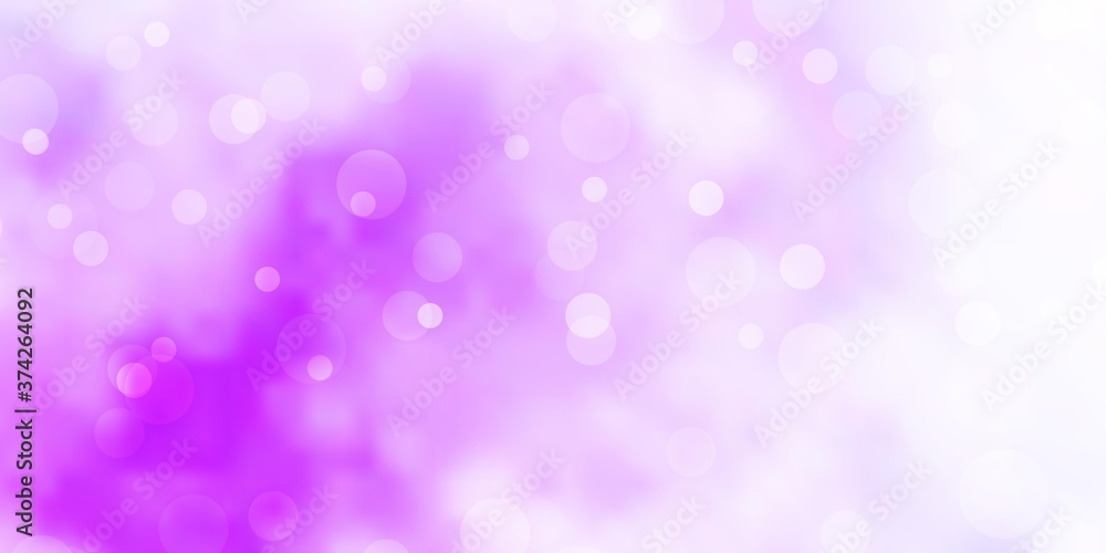 Light Purple vector layout with circle shapes. Abstract decorative design in gradient style with bubbles. Design for posters, banners.
