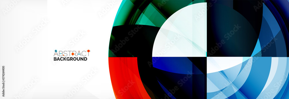 Obraz premium Round shapes, triangles and circles. Modern abstract background