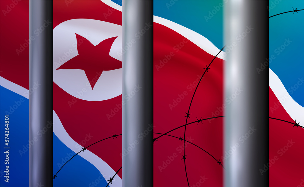 Detention Banner Background prison, jail in DPRK. Oppressive, repressive penal system of ...