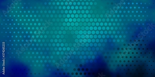 Dark BLUE vector template with circles. Abstract decorative design in gradient style with bubbles. Pattern for websites.
