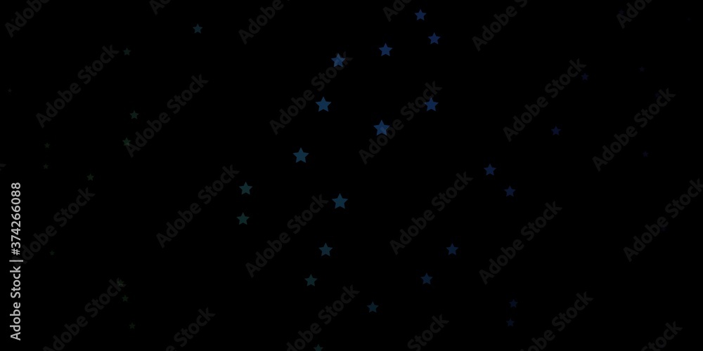 Dark Blue, Green vector layout with bright stars. Modern geometric abstract illustration with stars. Pattern for wrapping gifts.