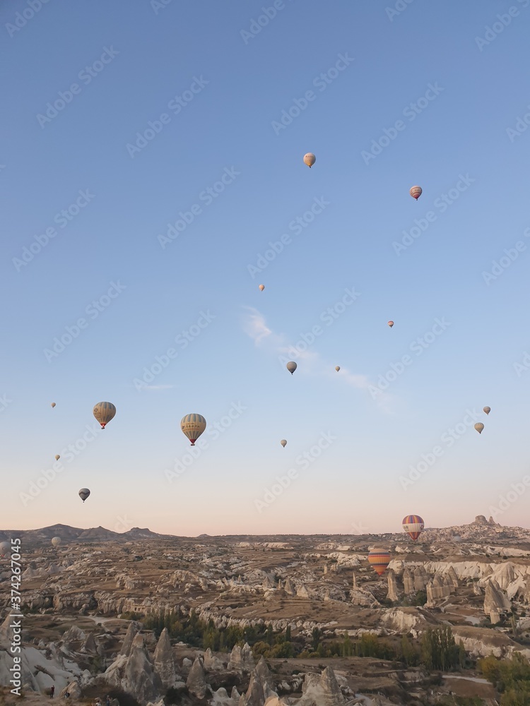 hot air balloon over cappadocia turkey