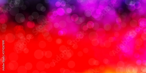 Light Red, Yellow vector pattern with circles. Modern abstract illustration with colorful circle shapes. Pattern for business ads.