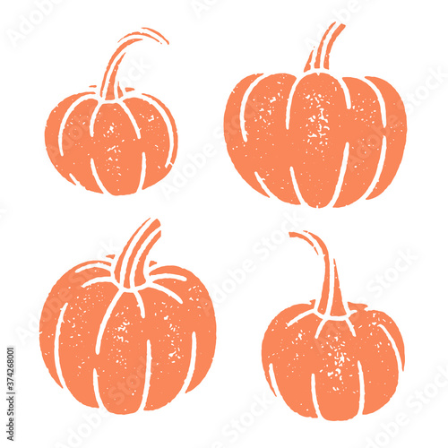 Set of pumpkin stamps