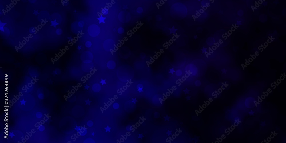 Fototapeta premium Dark Purple, Pink vector background with circles, stars. Colorful disks, stars on simple gradient background. Texture for window blinds, curtains.