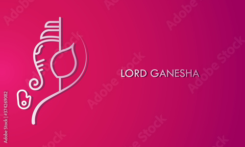 lord Ganesha modern shape banner