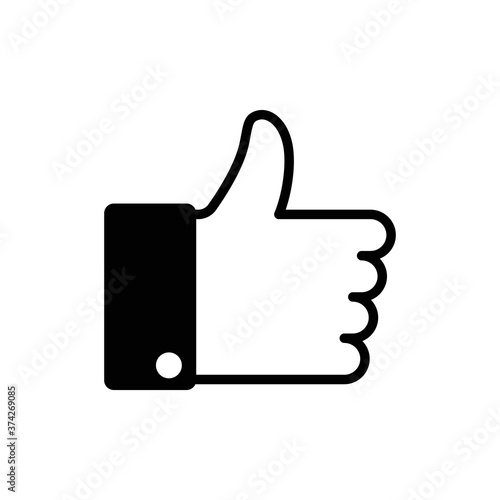 facebook like icon vector. Thumbs up icon.