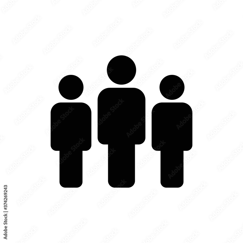 People vector icon. Person symbol. Work Group Team, Persons Crowd Vector Illustration icon. Group of people pictogram isolated. Illustration of people icon - symbol of the crowd. People standing next
