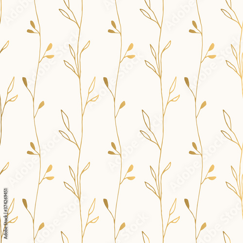 Elegant floral golden pattern. Vector illustration.