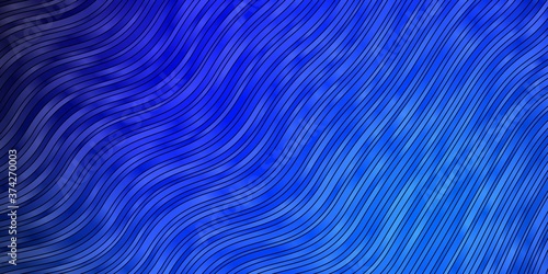 Dark BLUE vector backdrop with bent lines. Abstract gradient illustration with wry lines. Pattern for business booklets, leaflets