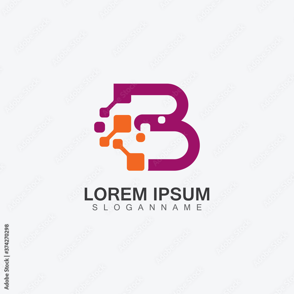Letter B technology Logo Concept. Creative and Elegant illustration Logo design Letter B technology Logo Concept. Creative and Elegant illustration Logo design