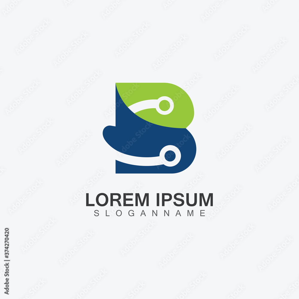 Obraz premium Letter B technology Logo Concept. Creative and Elegant illustration Logo design