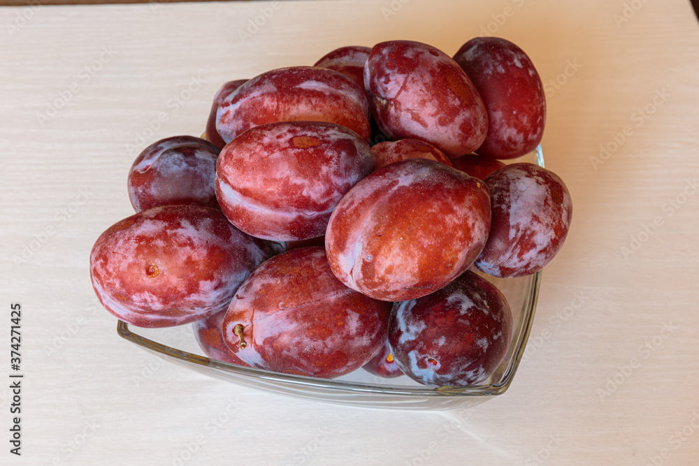 Ripe delicious juicy plums closeup. Ripe delicious juicy plums closeup.