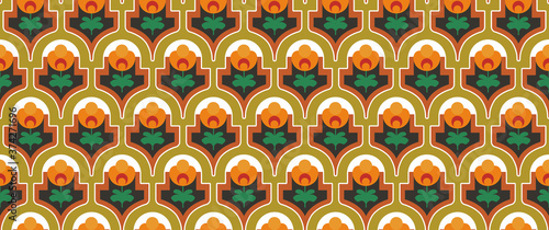 70's retro seamless pattern material vector illustration