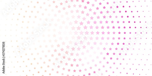 Light Pink vector layout with bright stars. Decorative illustration with stars on abstract template. Theme for cell phones.