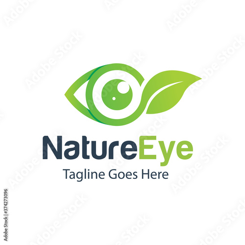Nature eye logo icon vector design illustration