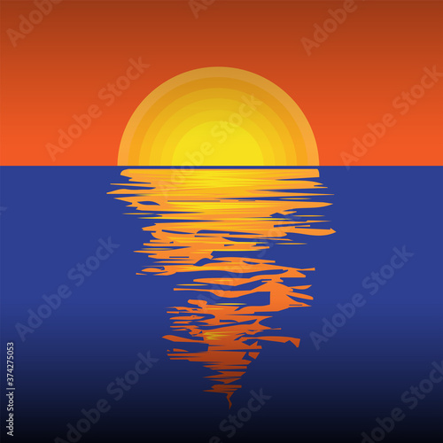 Beautiful sunset or sunrise