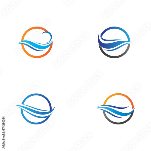 Set of Water wave logo icon illustration