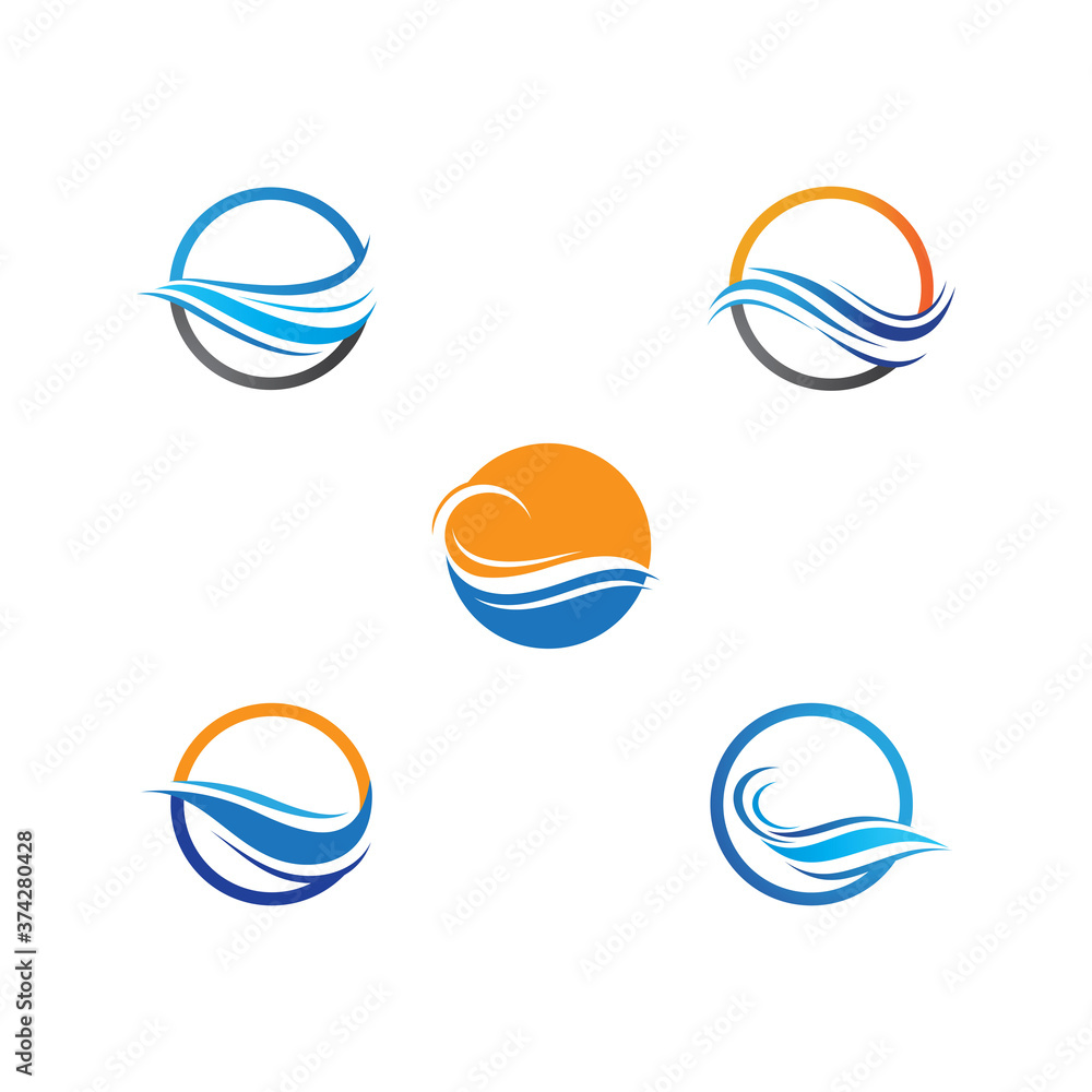 Set of Water wave logo icon illustration Set of Water wave logo icon illustration